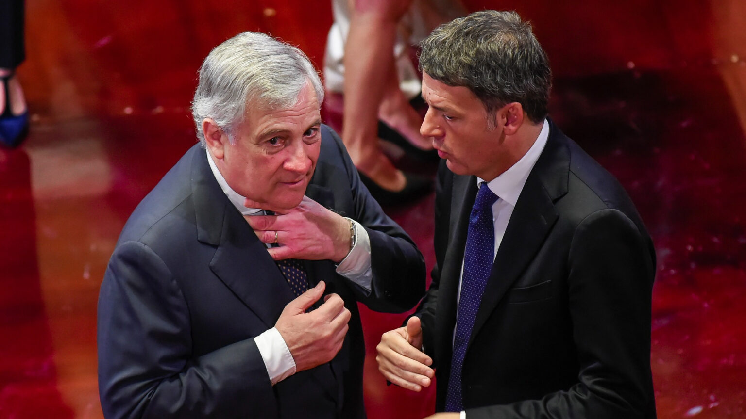 Antonio Tajani ministro esteri e Matteo Renzi leader di Italia Viva