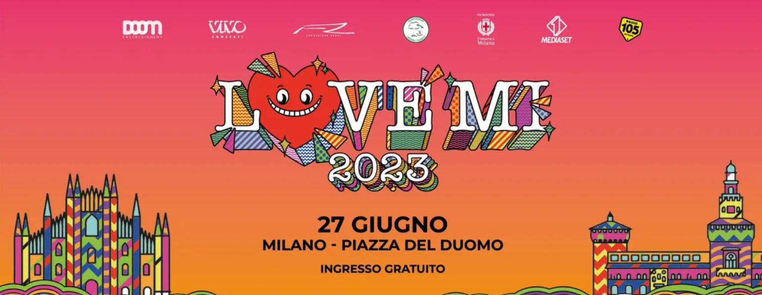 Locandina del concerto Love Mi 2023 in piazza Duomo a Milano