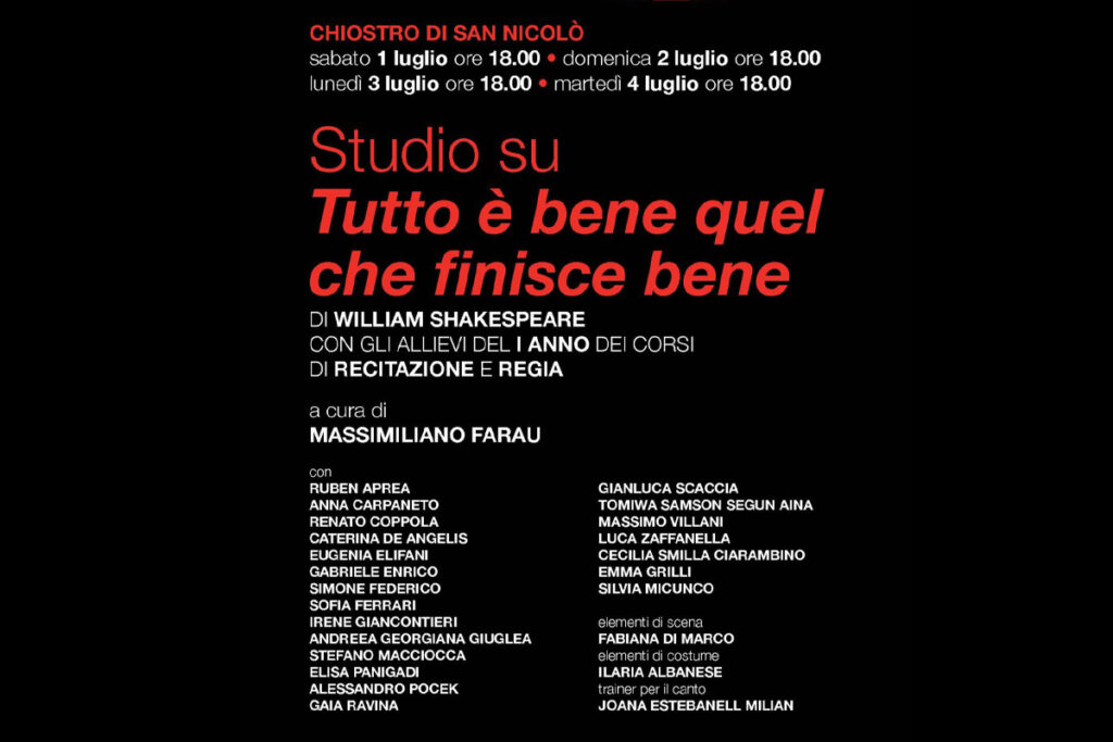 "Studio su Tutto è bene quel che finisce bene" Locandina