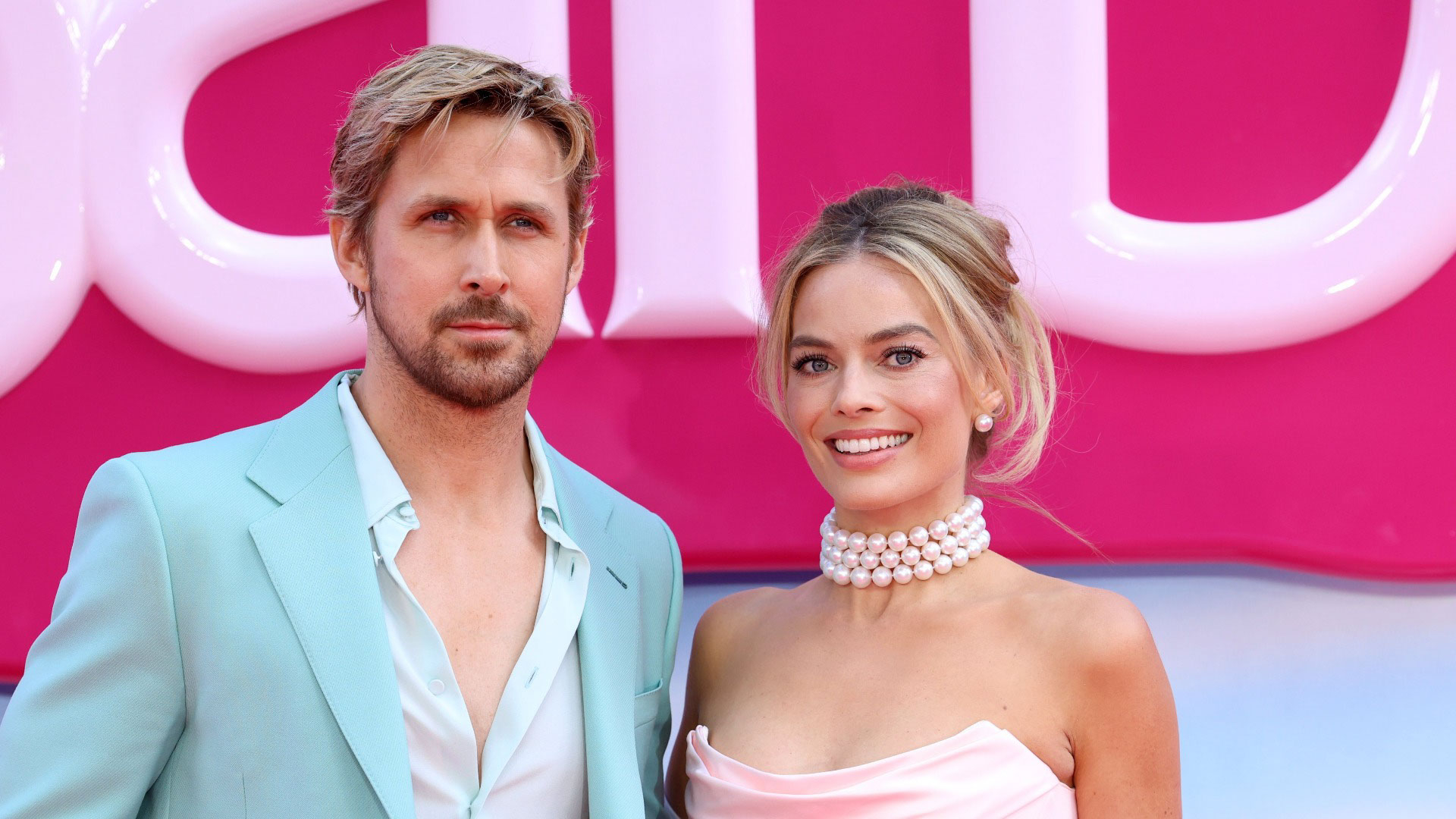 Ryan Gosling e Margot Robbie alla prima del film Barbie