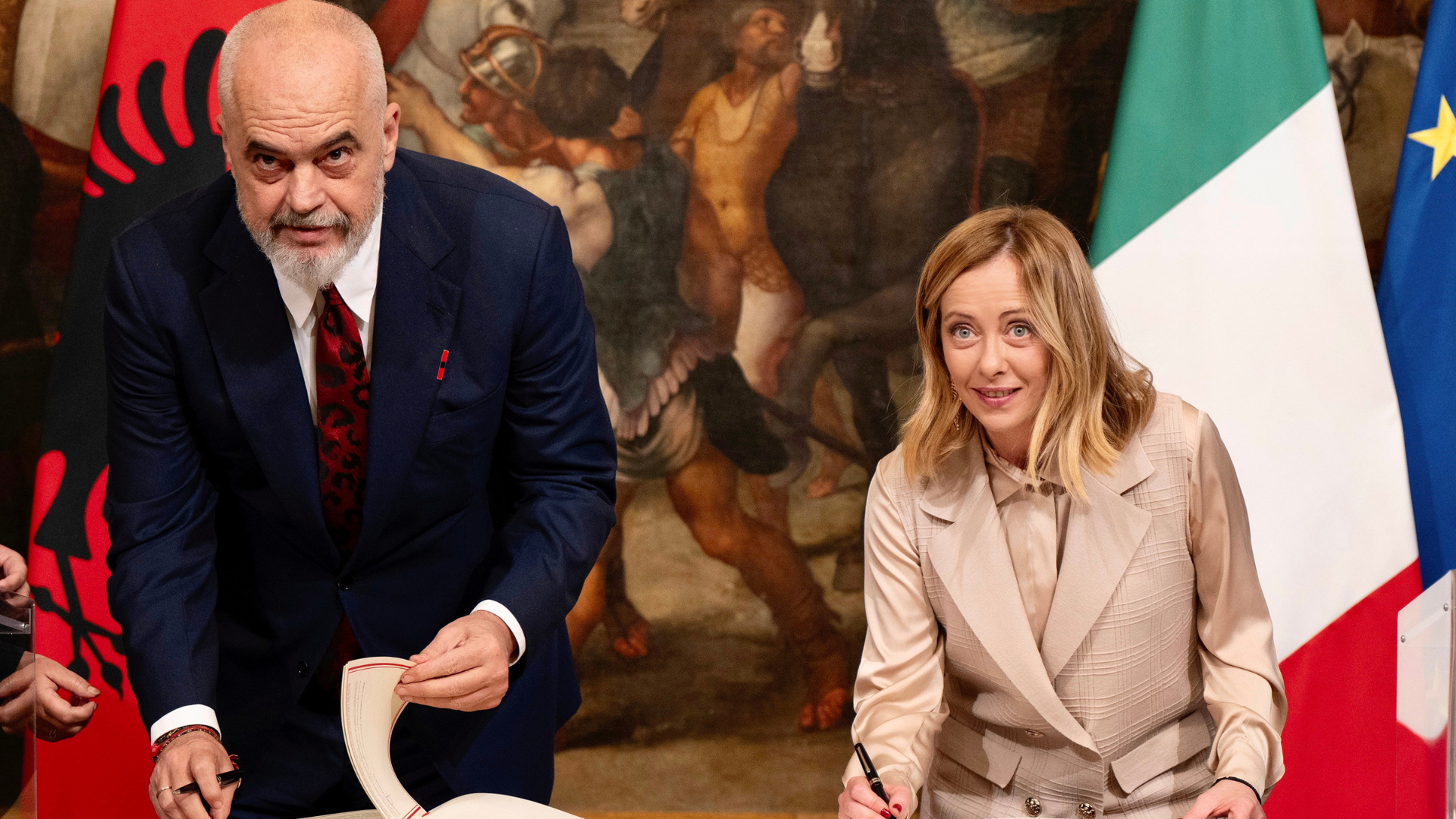 Italia-Albania, Edi Rama e Giorgia Meloni