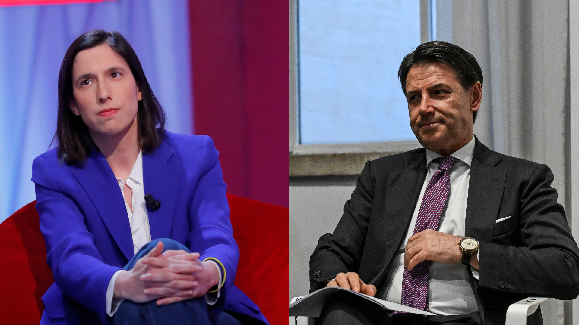 Elly Schlein e Giuseppe Conte contro Giorgia Meloni