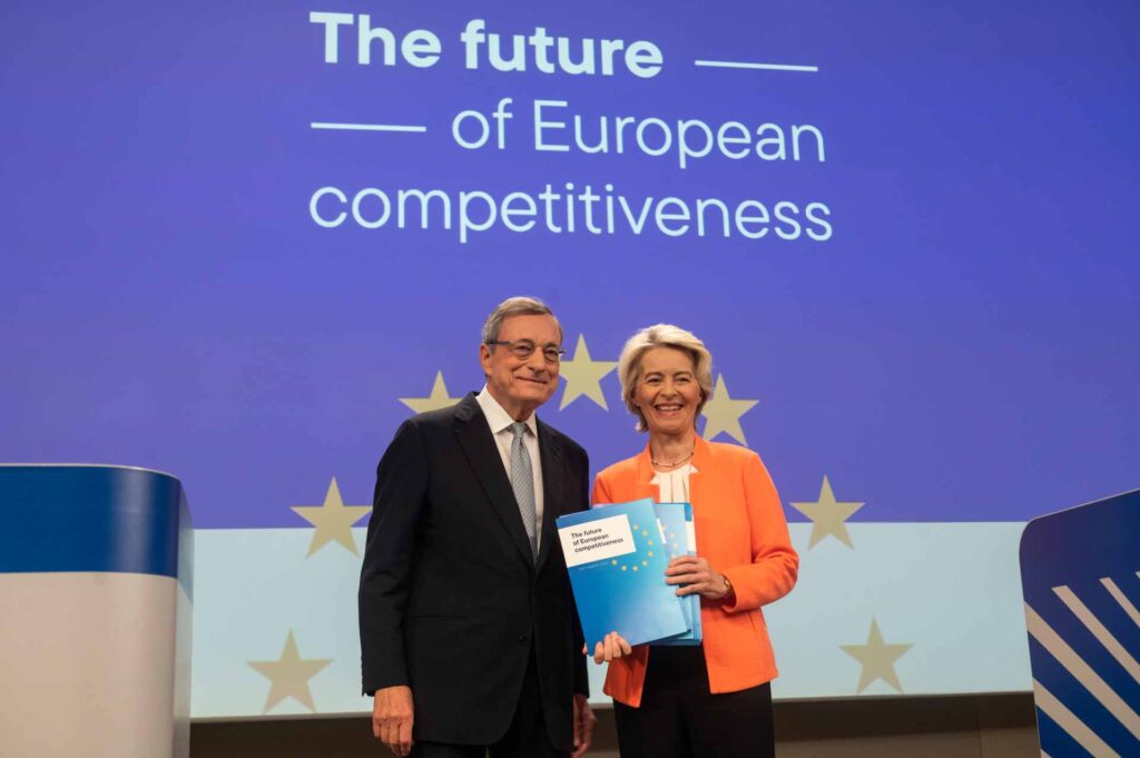 CONFERENZA STAMPA DI MARIO DRAGHI E URSULA VON DER LEYEN SUL RAPPORTO PER LA COMPETITIVITA’ EUROPEA