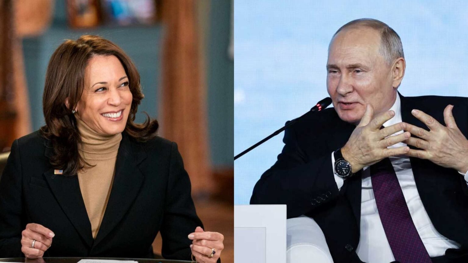 Kamala Harris e Vladimir Putin