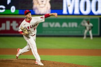 Samuel Aldegheri con i Los Angeles Angels