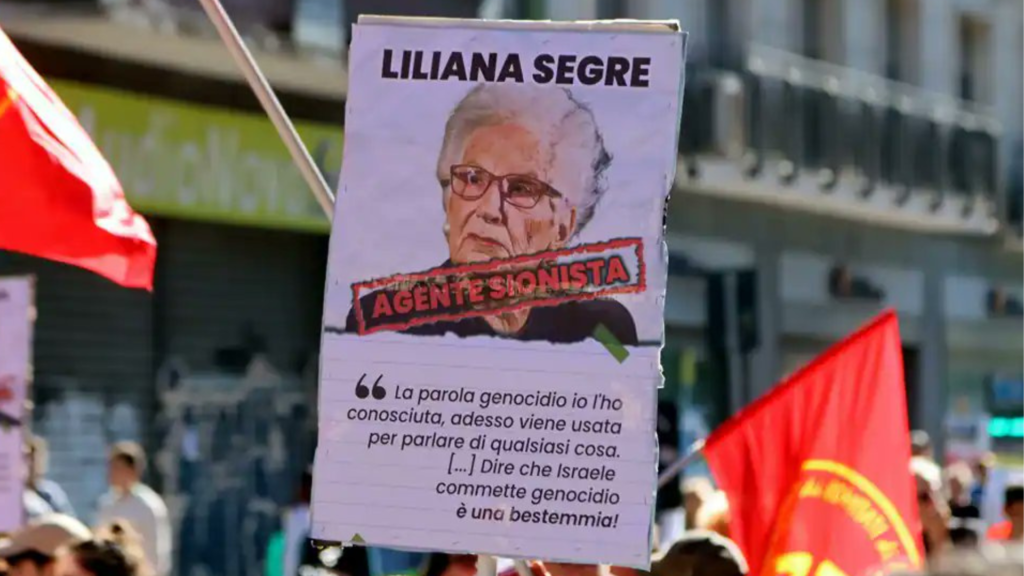 Antisemitismo in Italia, cartello contro Liliana Segre