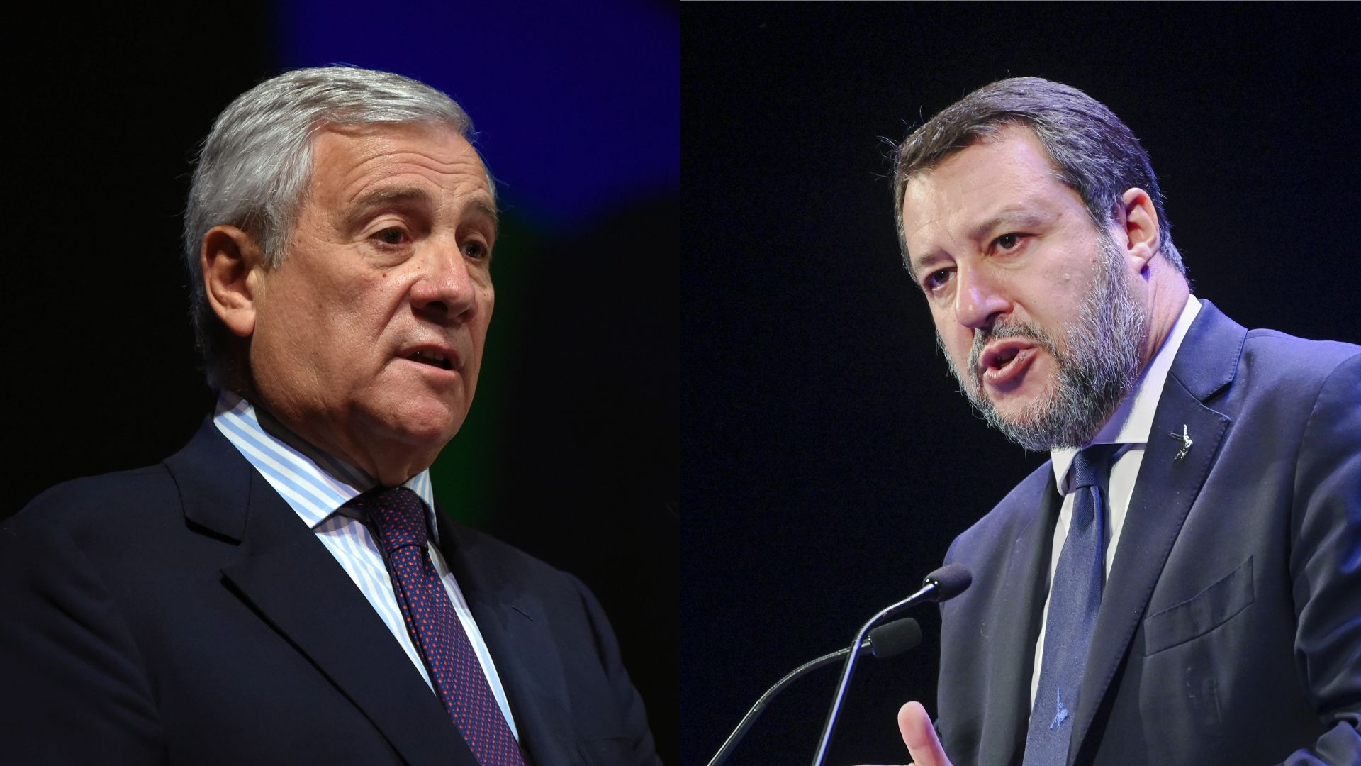 Il leader di Forza Italia Antonio Tajani e il leader della Lega Matteo Salvini