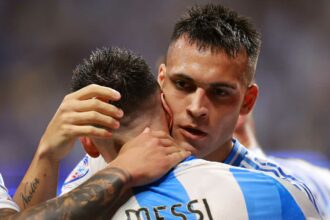 Lautaro Martinez e Messi con l'Argentina