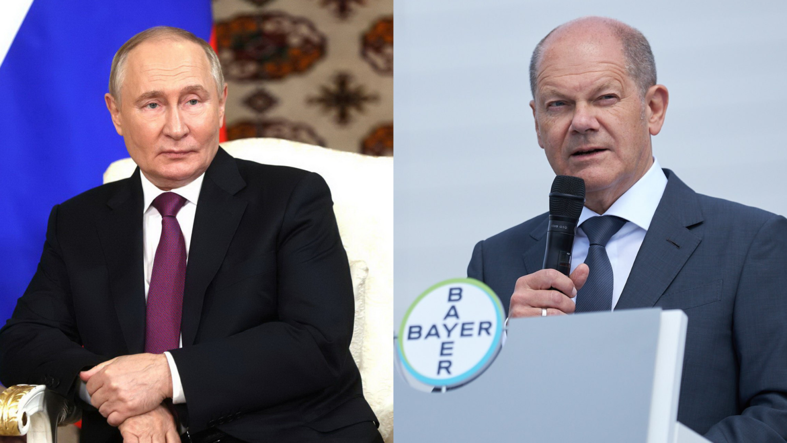 (Ucraina) Olaf Scholz e Vladimir Putin