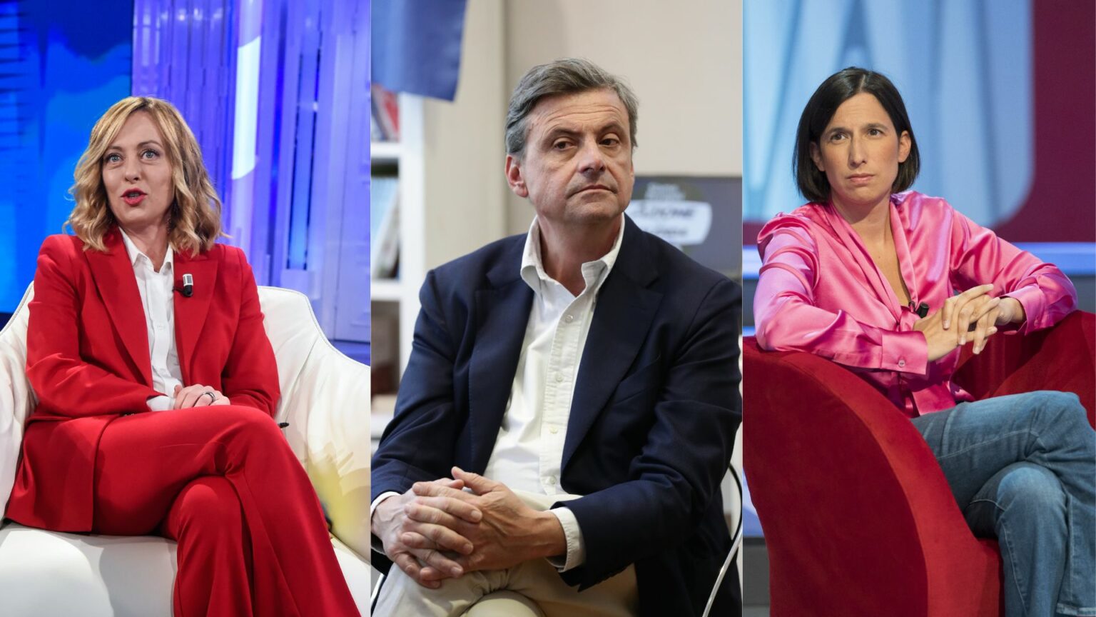 Consulta, Giorgia Meloni, Carlo Calenda ed Elly Schlein