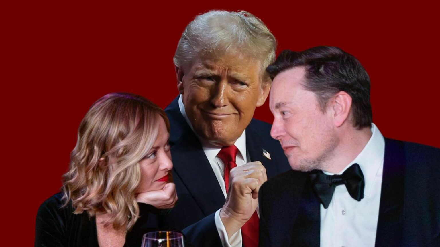 Donald Trump, Giorgia Meloni ed Elon Musk