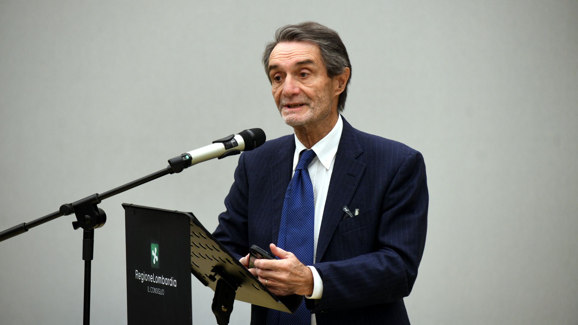 Lega, il presidente della Regione Lombardia Attilio Fontana