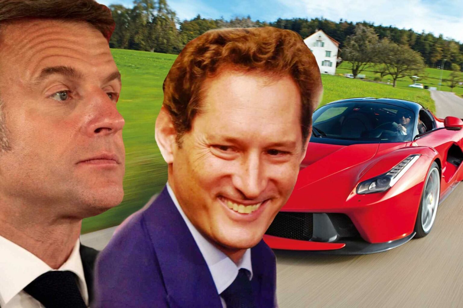 Elkann Macron Stellantis Ferrari