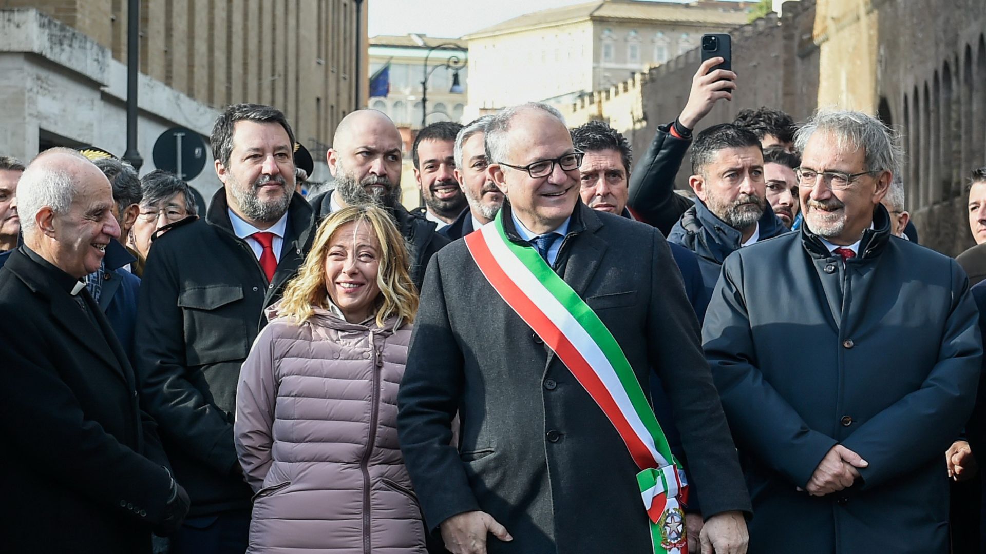 Piazza Pia, Giorgia Meloni e Roberto Gualtieri