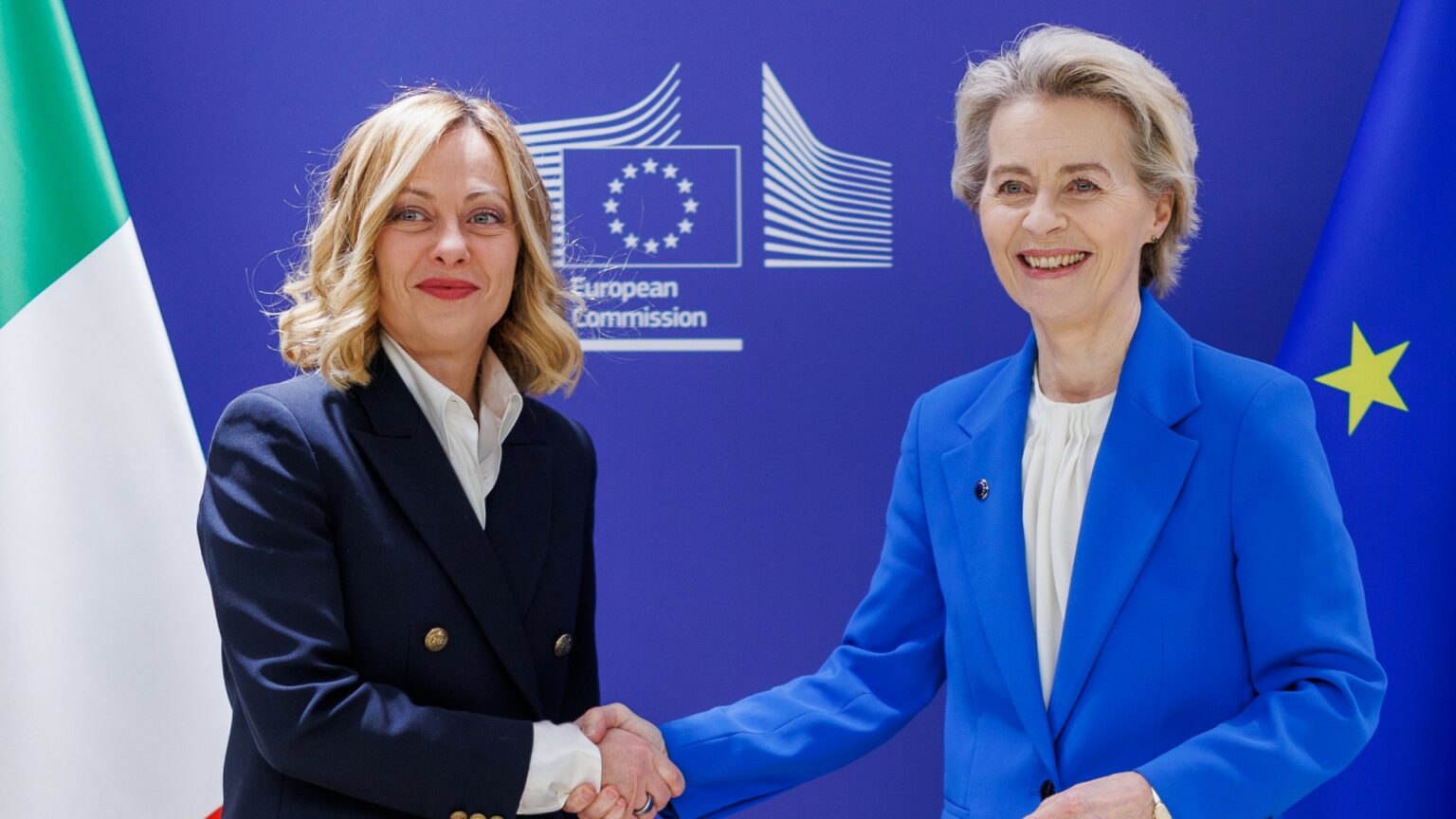 Presidente del Consiglio dei Ministri Giorgia Meloni e Presidente della Commissione Europea Ursula Von der Leyen