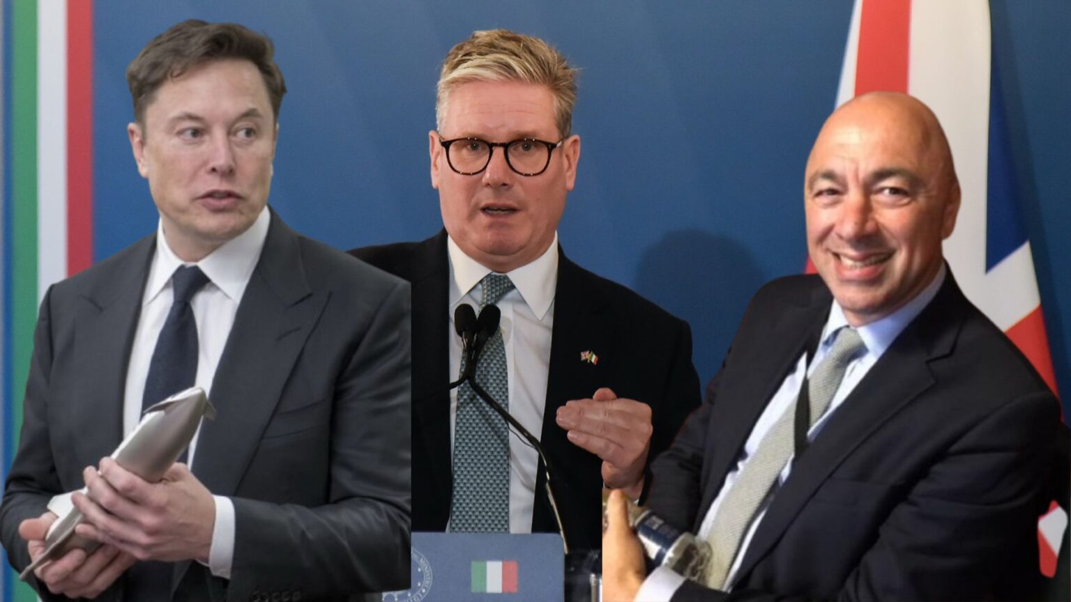 Elon Musk, Keir Starmer e Ivor Caplin