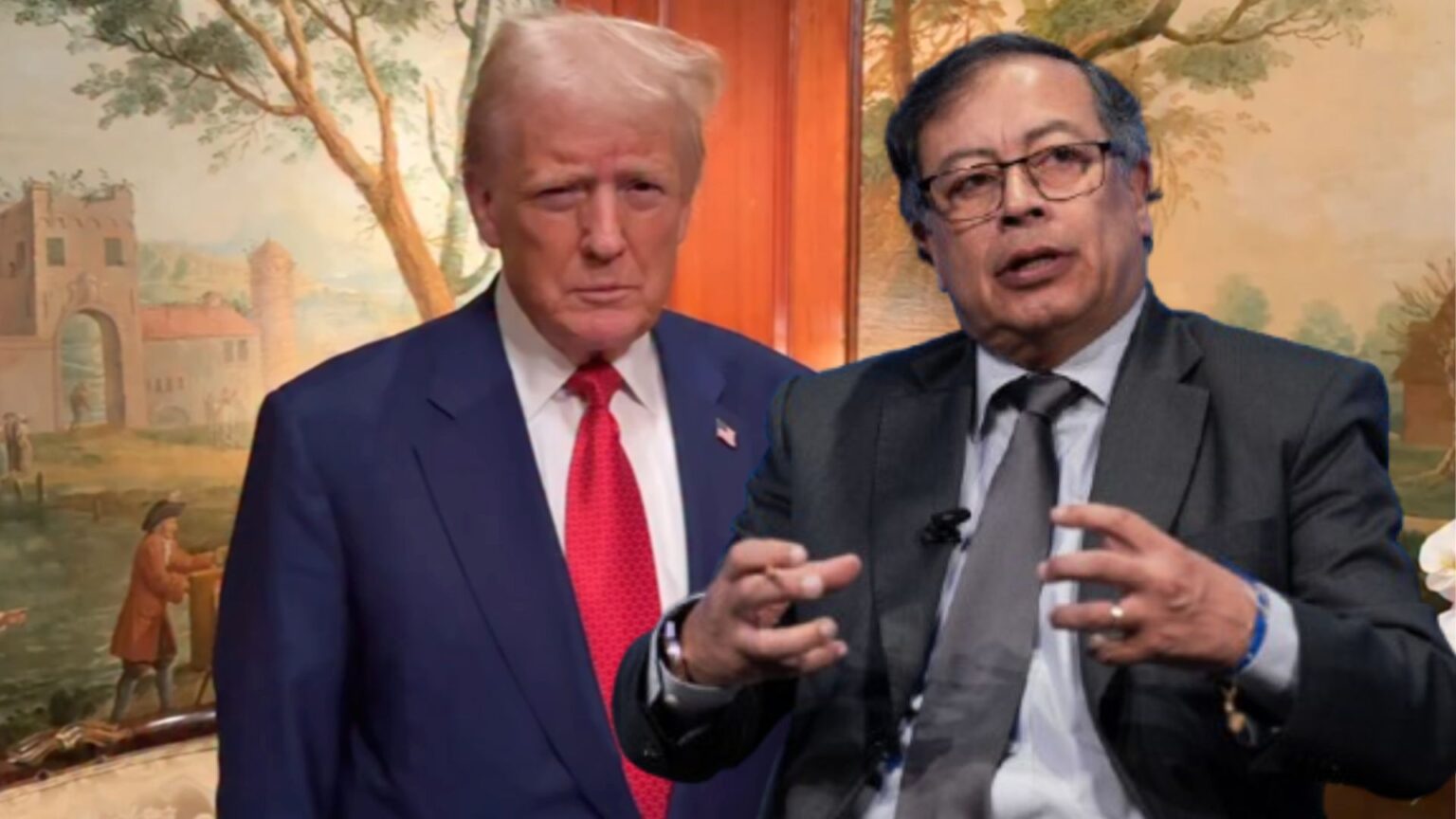 Il presidente Usa, Donald Trump, e il presidente della Colombia, Gustavo Petro