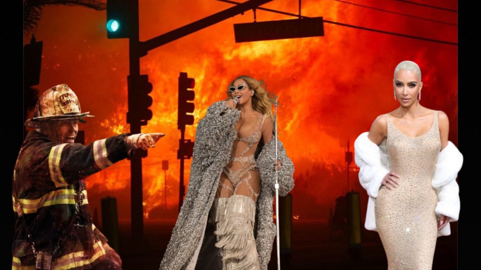 Kim Kardashian e Beyoncé-incendi los angeles