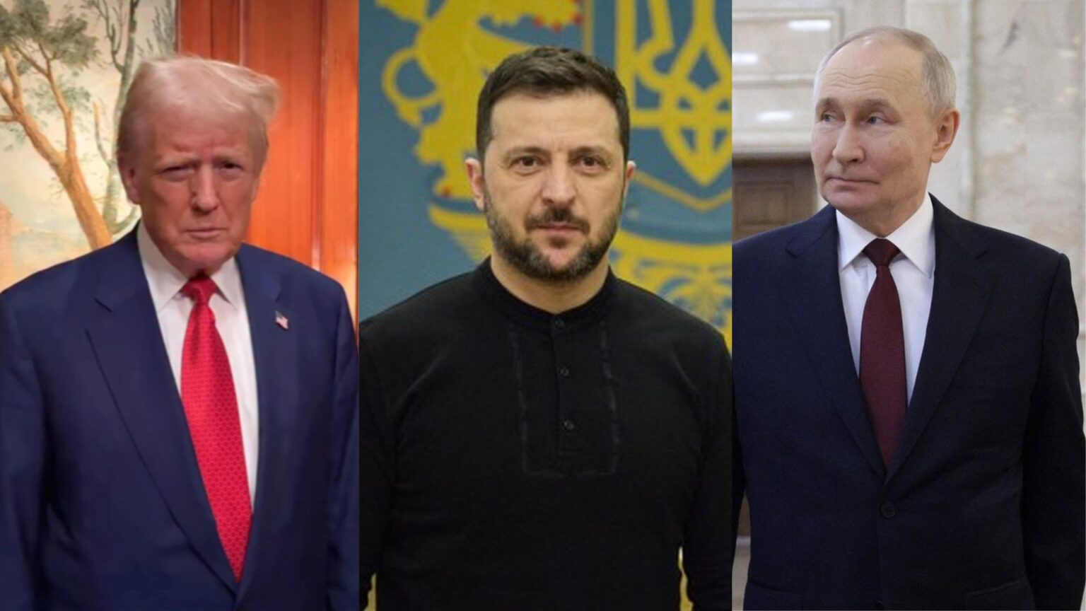 Donald Trump, Volodymyr Zelensky e Vladimir Putin