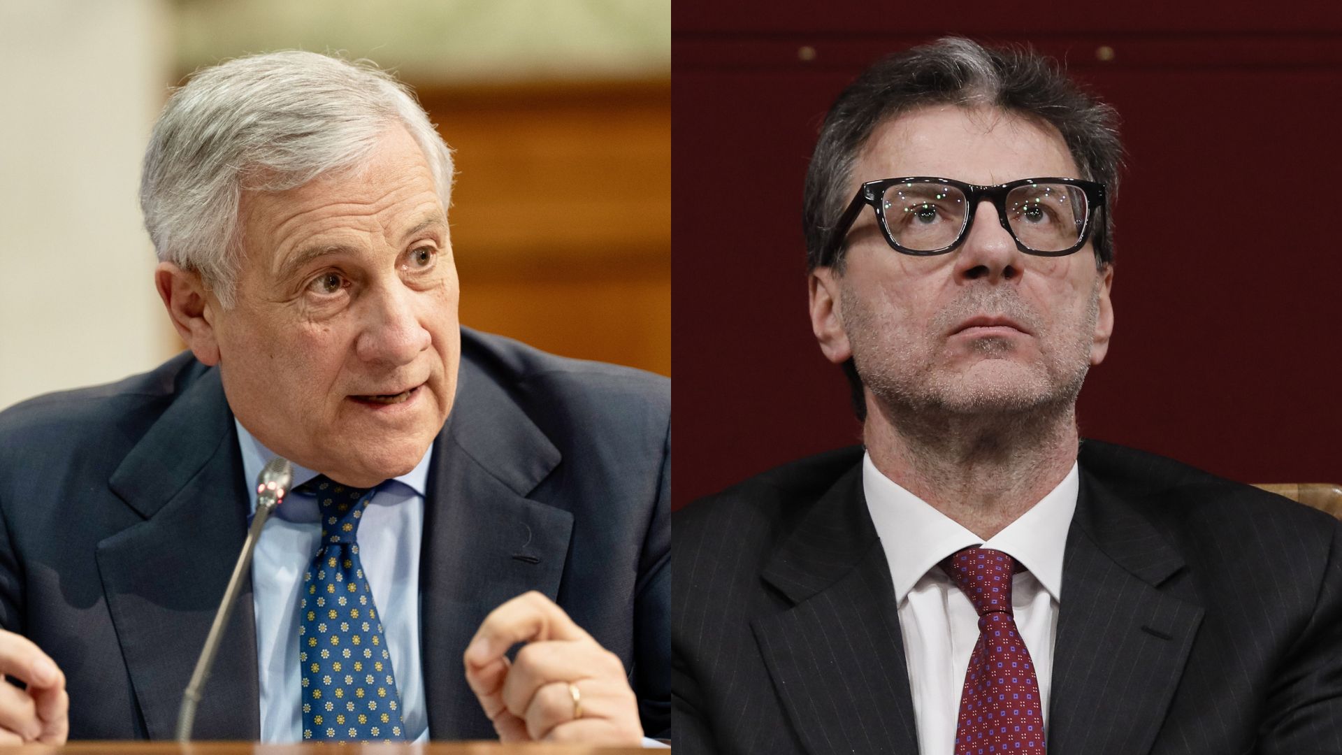 Il ministro degli Esteri, Antonio Tajani, e il ministro dell'Economia, Giancarlo Giorgetti