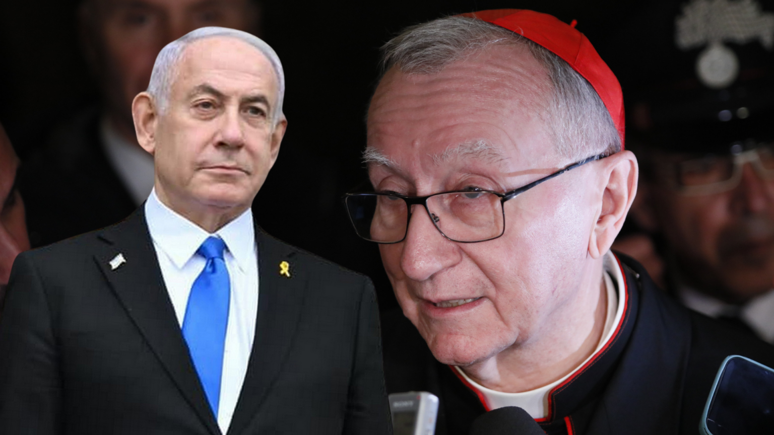 Il Papa chiede rispetto del diritto internazionale a Gaza. Cardinale Pietro Parolin, il leader israeliano, Benjamin Netanyahu