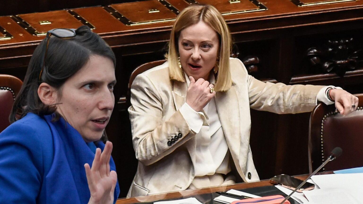 Il Presidente del Consiglio, Giorgia Meloni, la Segretaria Pd, Elly Schlein