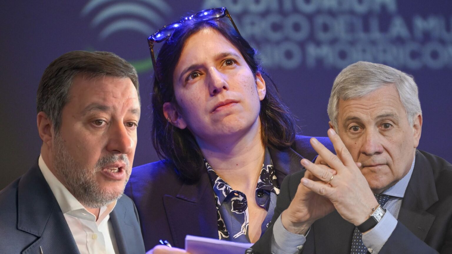 Elly Schlein, Antonio Tajani, Matteo Salvini